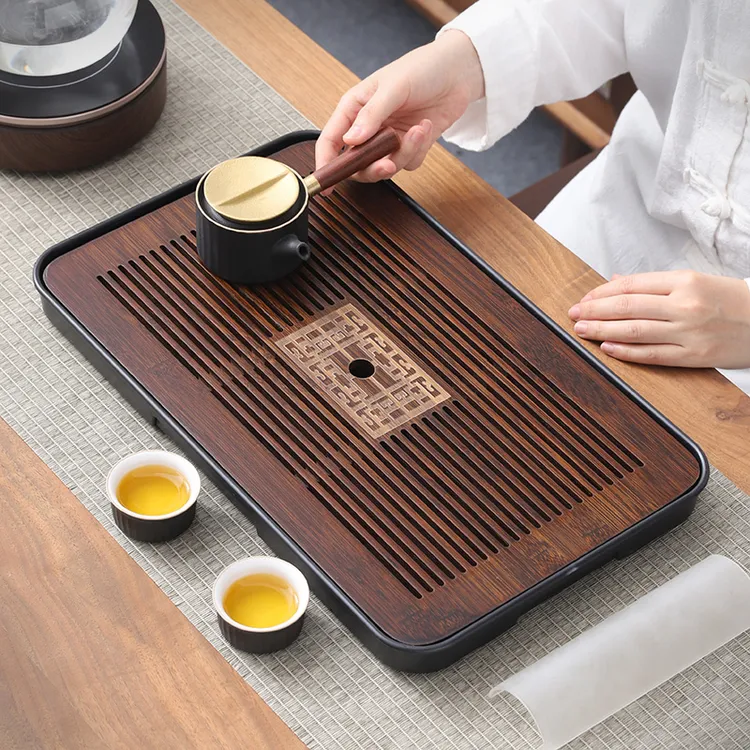茶盘家用储水式茶具托盘桌面功夫茶海竹制实木简易沥水干泡小茶台
