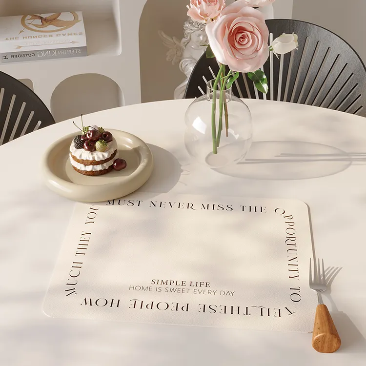 桌垫防水防油轻奢高级感奶油风防烫杯垫碗垫饭桌餐垫隔热垫子PVC