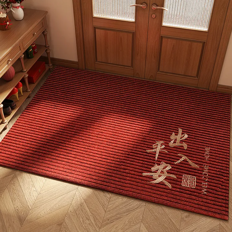 红色入户地垫玄关公寓进门门垫地毯家用除尘防滑耐脏免洗脚垫绣花