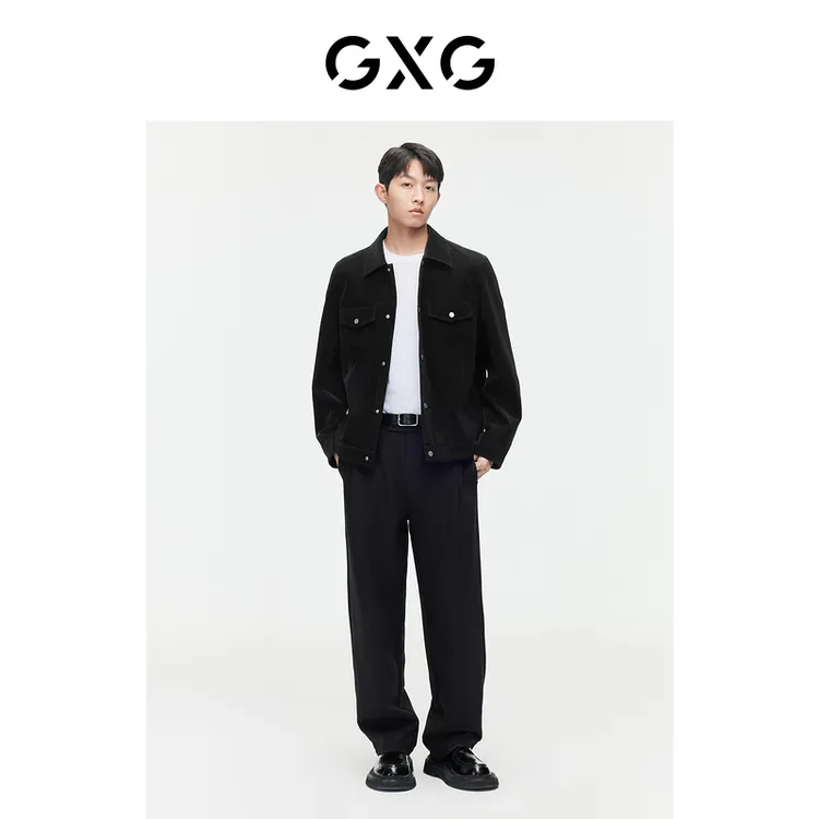 【新品】GXG男装 满身压花质感PU皮夹克春季男士时尚# G24D213020
