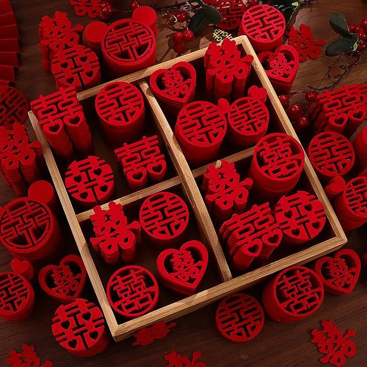 小喜字贴结婚专用婚礼装饰用品大全囍字楼梯婚房布置套装手抛喜