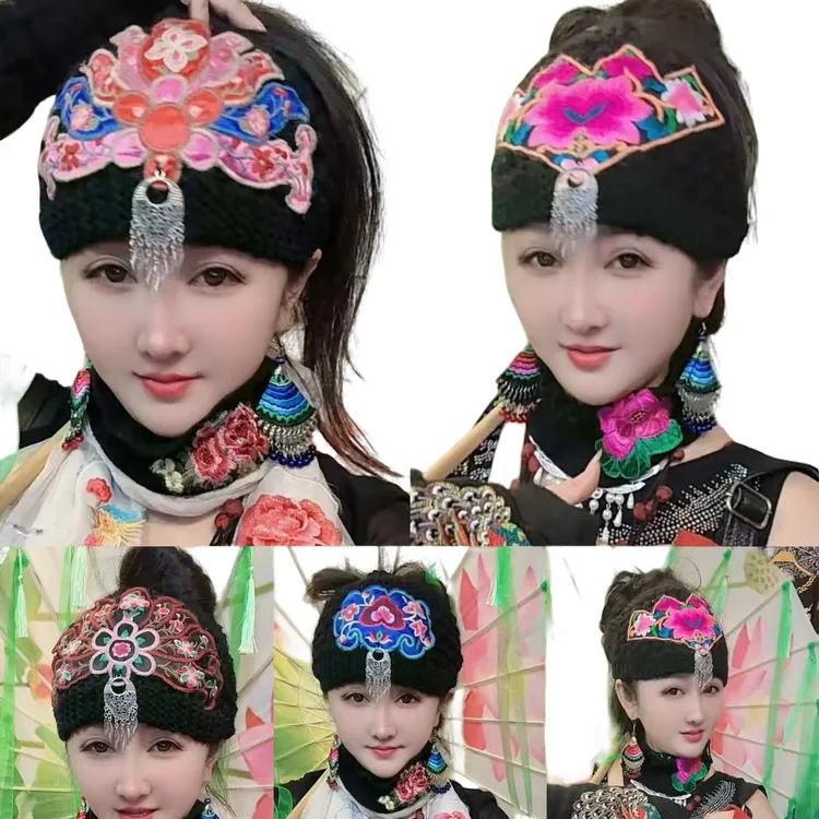 毛线民族风空顶帽子有弹性