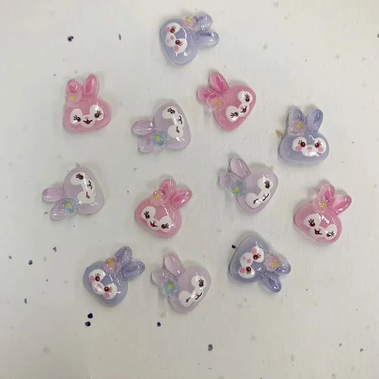 奶思夜光卡通 星黛露牛牛小兔百搭夜光卡通指甲饰品diy