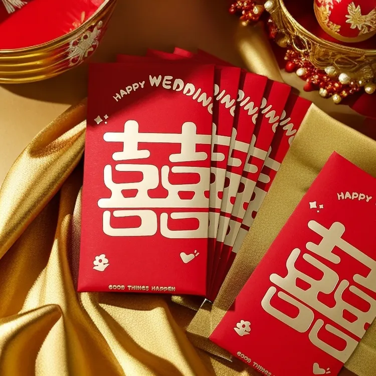 个性创意加厚硬质结婚专用红包大喜字随份子红包袋烫金利是封B023