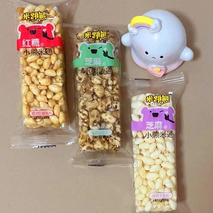 米跳熊小熊米饼麦饼米通麦通芝麻红糖米花办公室休闲零食健康