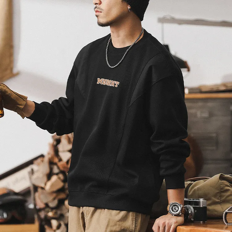 美式复古重磅拼接卫衣男秋冬潮牌宽松上衣2025新款休闲外套男秋冬