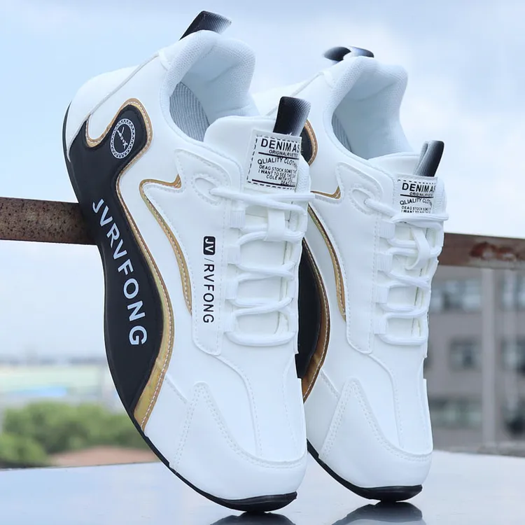 男鞋跑步鞋2025秋冬季新款防水皮面运动休闲鞋男士防滑时尚高档鞋