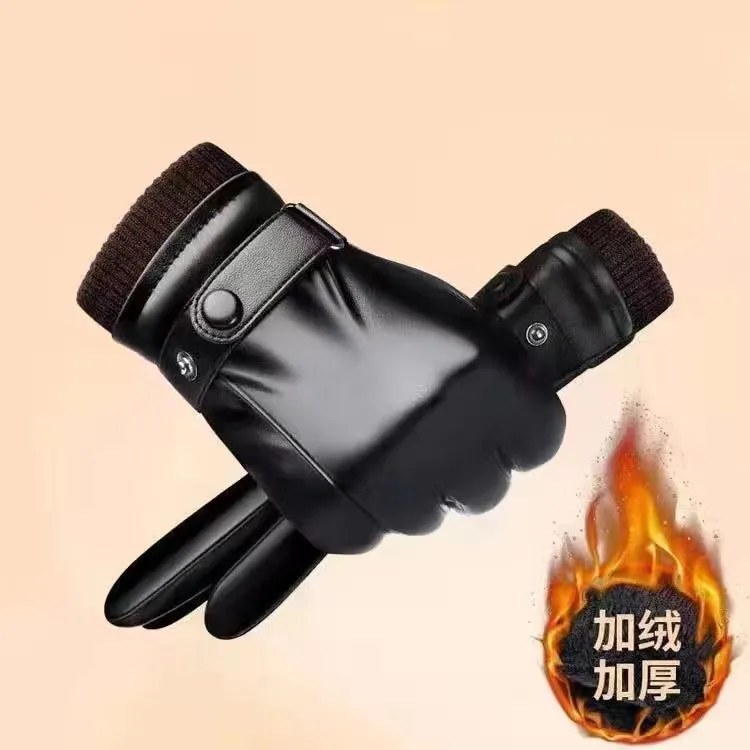 冬天摩托车骑车手套冬季皮手套男士骑行加绒加厚保暖防风防水触屏