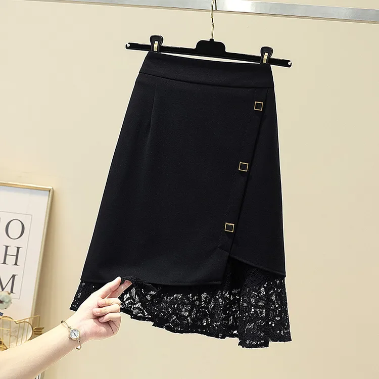 微胖女人遮肚子裙子大码胖mm显瘦半身裙梨型身材高腰气质包臀短裙