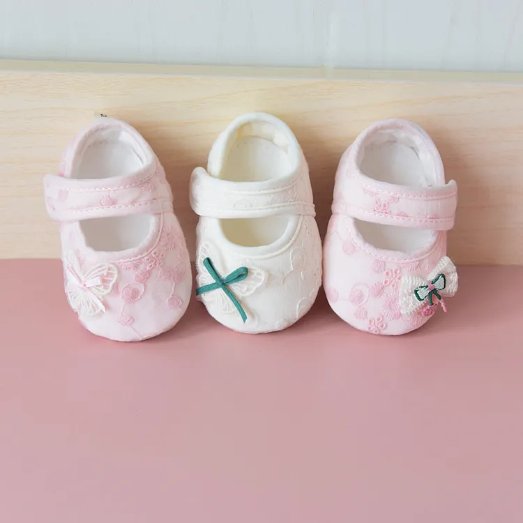 秋季新款女宝宝公主鞋婴幼儿学步鞋蝴蝶结防滑软底不掉鞋步前单鞋