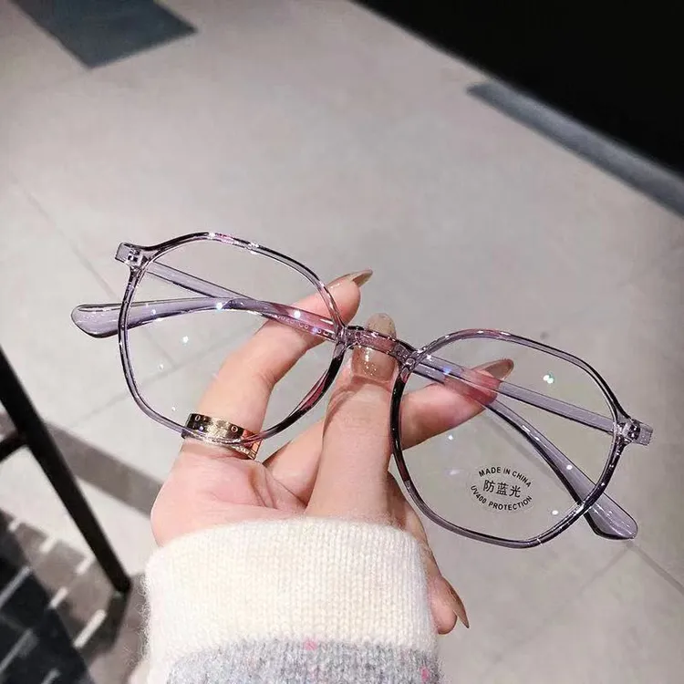 女款网红超轻蓝光韩版防蓝光护眼无度数时尚圆脸高清潮流高档眼镜