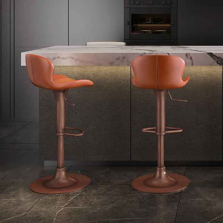 和顿吧台椅家用设计师款升降吧台椅岛台餐椅现代极简轻奢意式7188