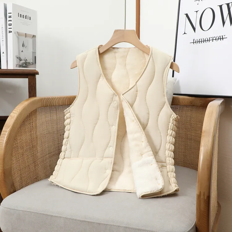 爆款加绒棉马甲女2025新款秋冬季加厚保暖贴身背心轻薄款女士马夹