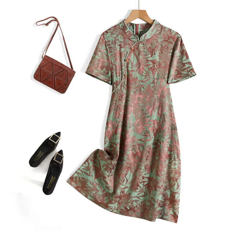 洋气年轻款妈妈夏季改良新中式旗袍连衣裙2024新款国风中长款裙子
