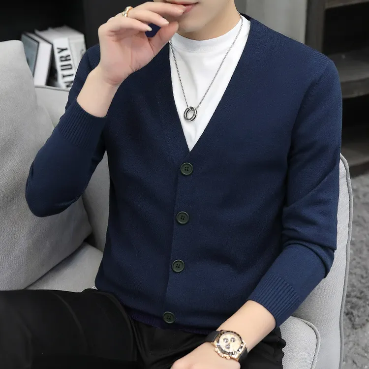 2025春秋新款开衫针织衫男毛衣外套薄款休闲外穿韩版百搭潮流男款