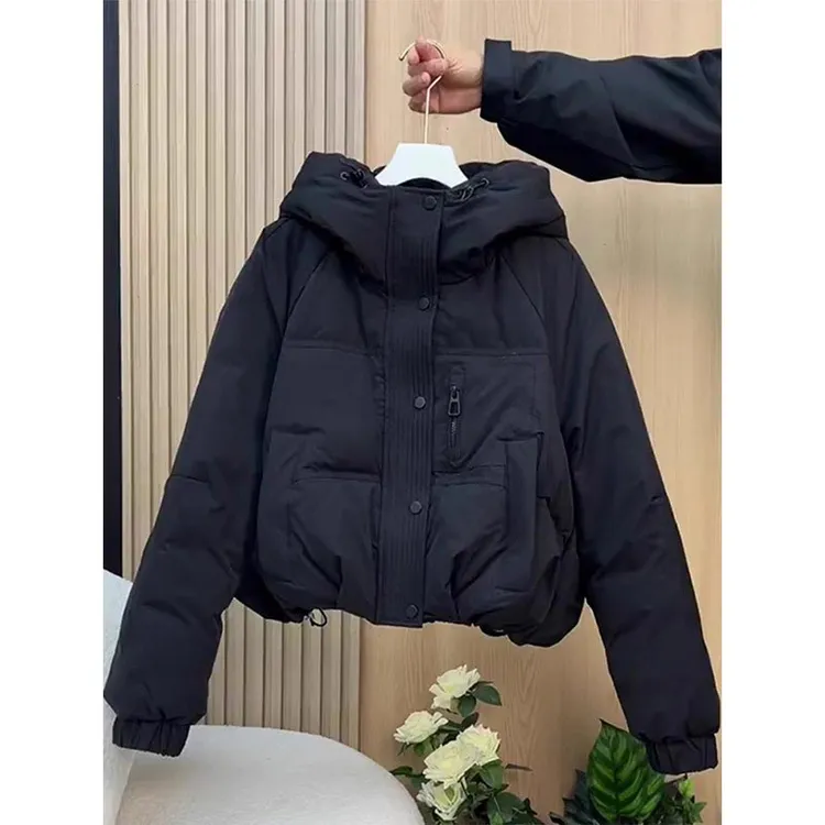 休闲显瘦纯色短款棉服女士2025秋冬季新款小个子洋气时尚棉衣外套