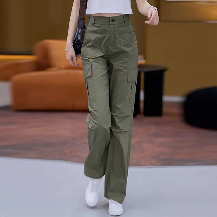 高腰显瘦工装裤女士2025春秋季新款直筒宽松长裤阔腿裤薄款休闲裤