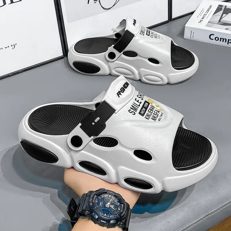 一字拖男款夏季外穿透气时尚男士沙滩凉鞋运动开车厚底踩屎感拖鞋