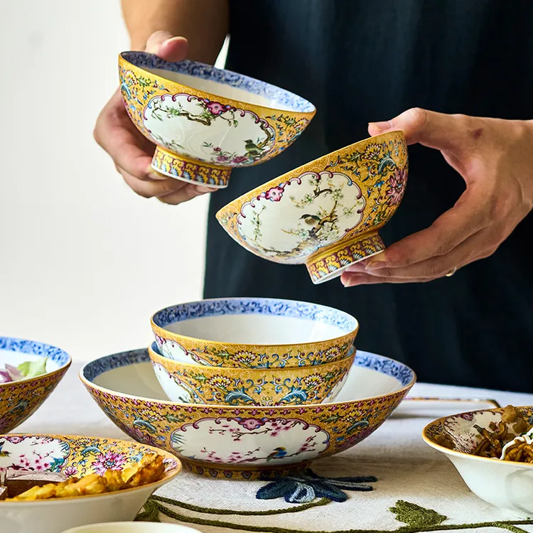 【饭碗合集】景德镇珐琅彩碗碟餐具米饭碗国风家用高品质中式陶瓷碗