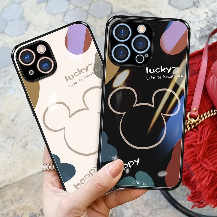 苹果/华为/OPPO/vivo/小米 迪士尼米奇玻璃手机壳个性创意手机套