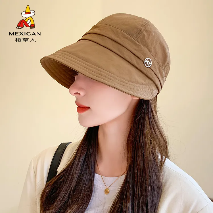 稻草人渔夫帽子女士2025夏季防紫外线遮阳遮脸鸭舌帽显脸小棒球帽