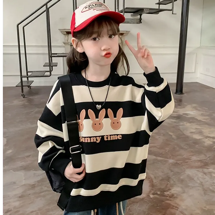 女童卫衣秋装2024新款洋气大童春秋款儿童女装小女孩早秋加绒上衣