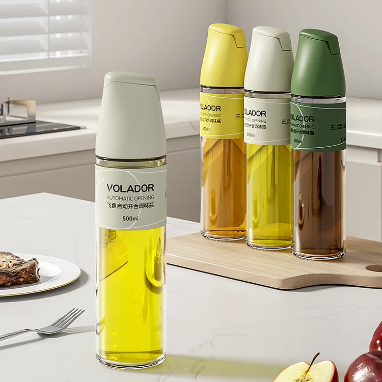 玻璃油壶自动开合油瓶家用厨房防漏油罐酱油醋调料瓶重力油瓶