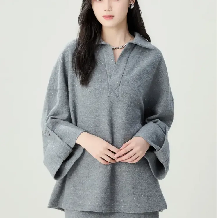 新款百搭POLO翻领显瘦宽松阔型休闲上衣附5301052