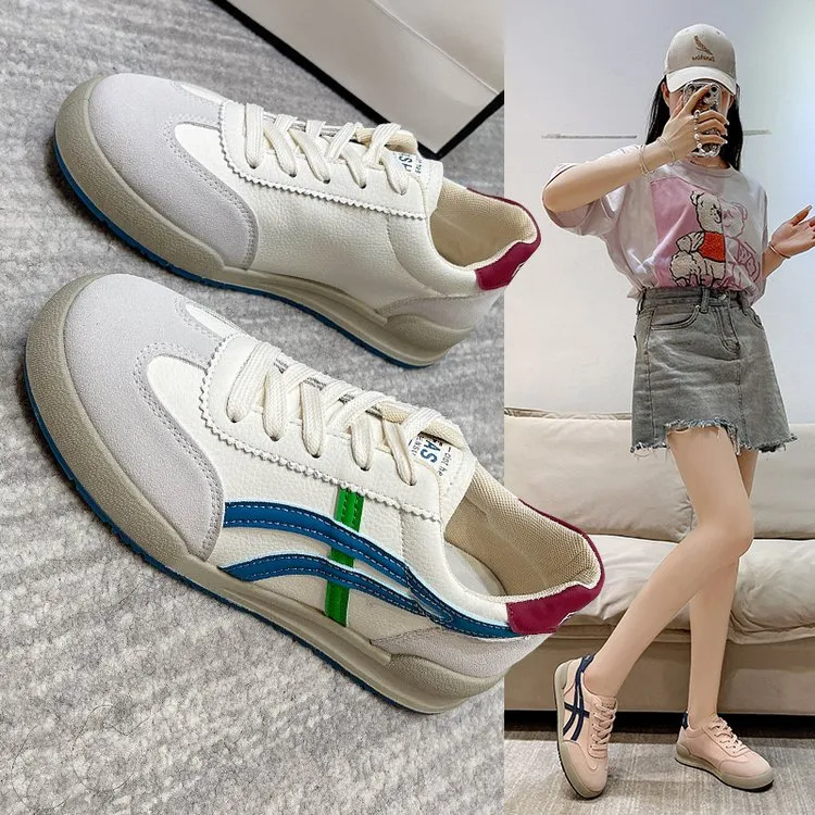 606真皮德训鞋秋季新款韩版休闲鞋板鞋平底ins女鞋