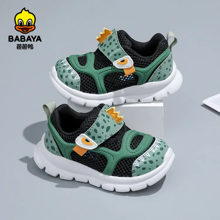 芭芭鸭男童学步鞋2025夏季女童小童网面透气机能鞋儿童网鞋宝宝鞋