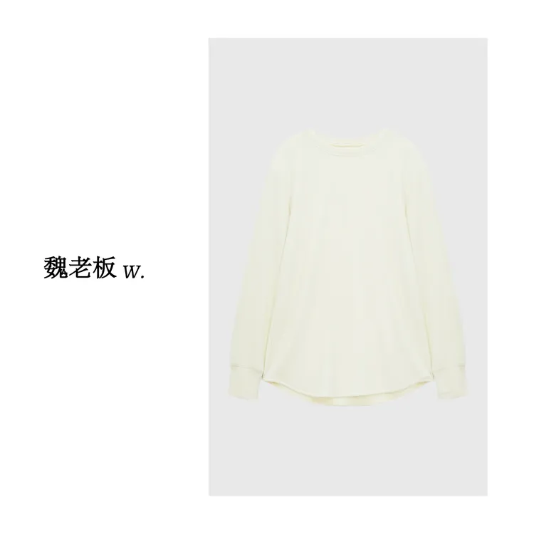 W.Diva【暖姜】春季生姜元素（无气味）双面绒百保暖T恤4TDM20700