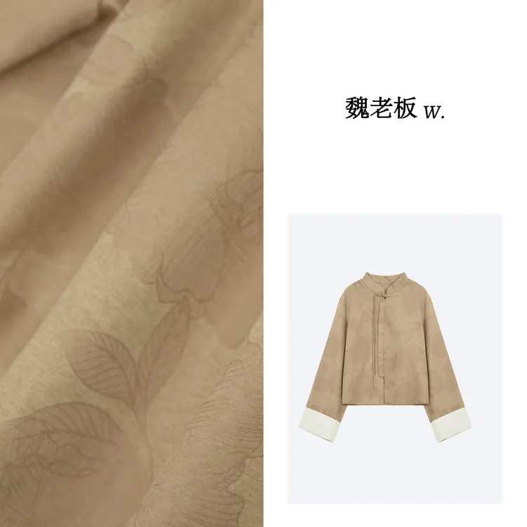 W.Diva【古韵】春季设计感100高纯度桑蚕丝盘扣别致袖外套1CDM1H754