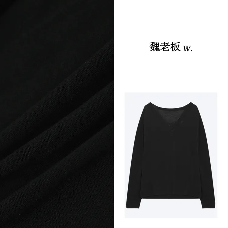 W.Diva【彼得潘】春季羊毛极简风时尚宽松百搭V领针织衫3Z0524038