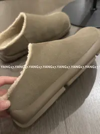 杨十七  牛皮小土豆厚底保暖真皮羊羔毛博肯拖鞋女外穿