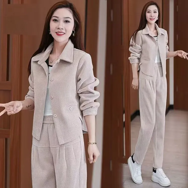 胖mm大码时尚休闲套装女士春秋季宽松显瘦洋气小个子运动服两件套