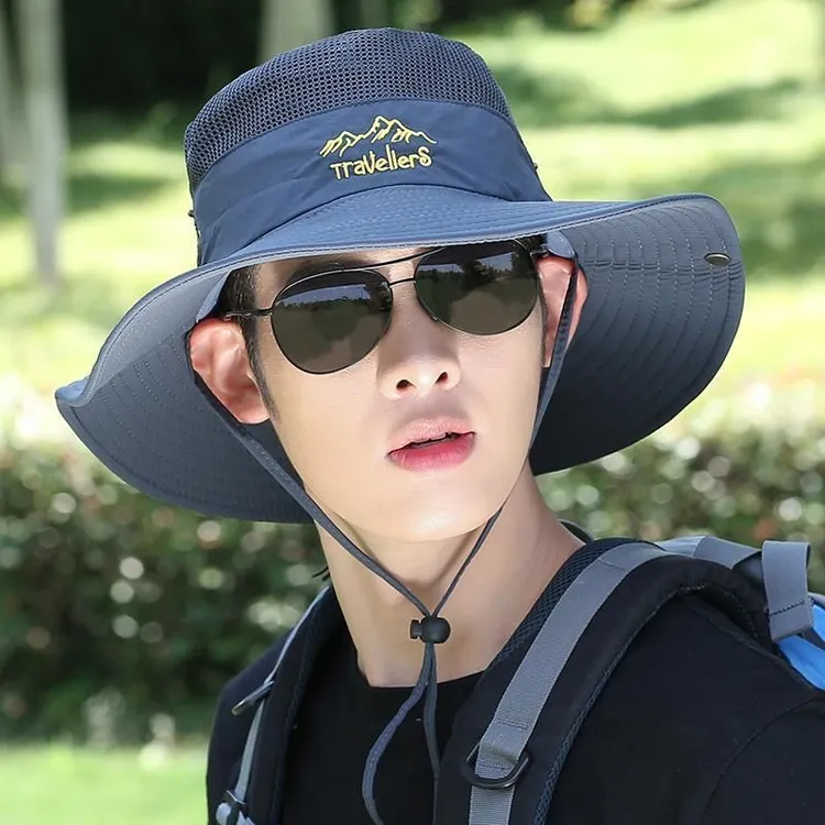 帽子男渔夫帽遮阳帽钓鱼帽防晒帽透气防紫外线登山帽遮阳户外夏天