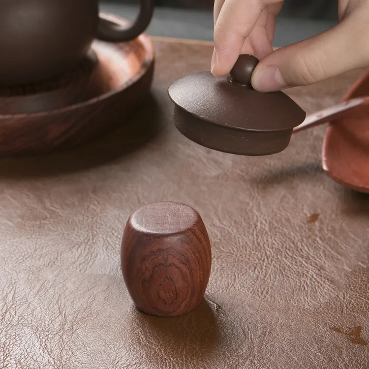原木实木盖置简约茶杯盖垫紫砂壶盖托茶道工具泡茶功夫茶具配件