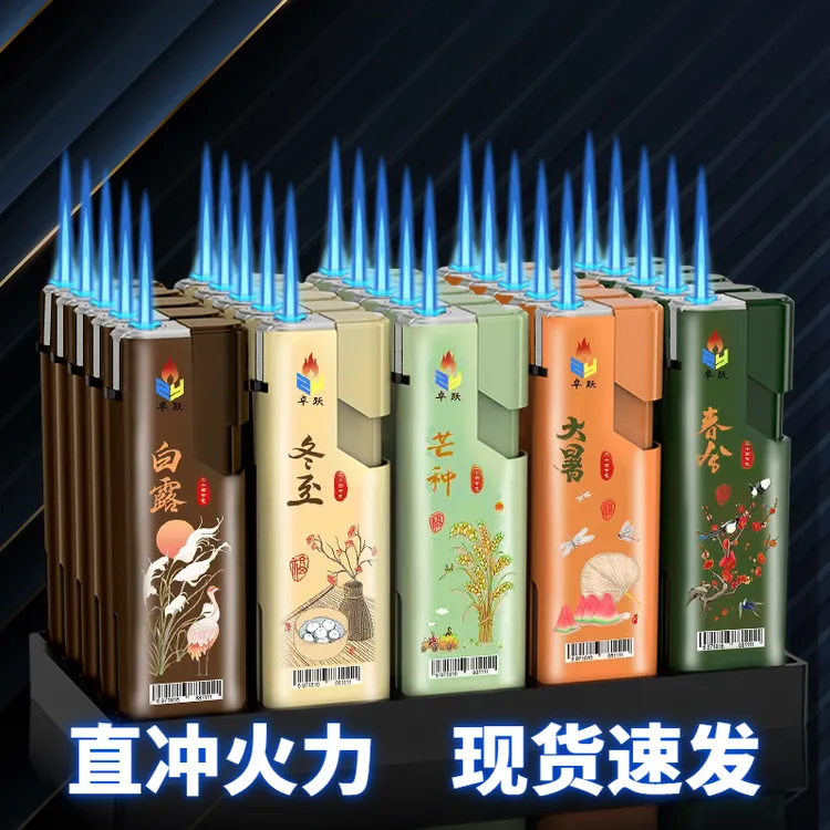 【热销6541件】大号金属防风打火机潮流蓝焰加厚充气防爆耐用专业磨