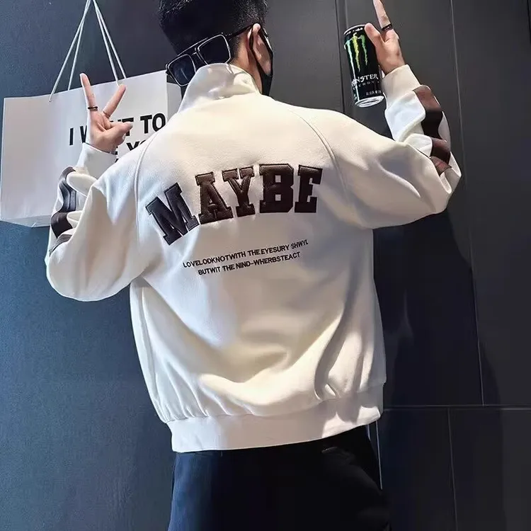 外套上衣男士休闲宽松潮流春秋长袖百搭帅气韩版棒球服飞行夹克男