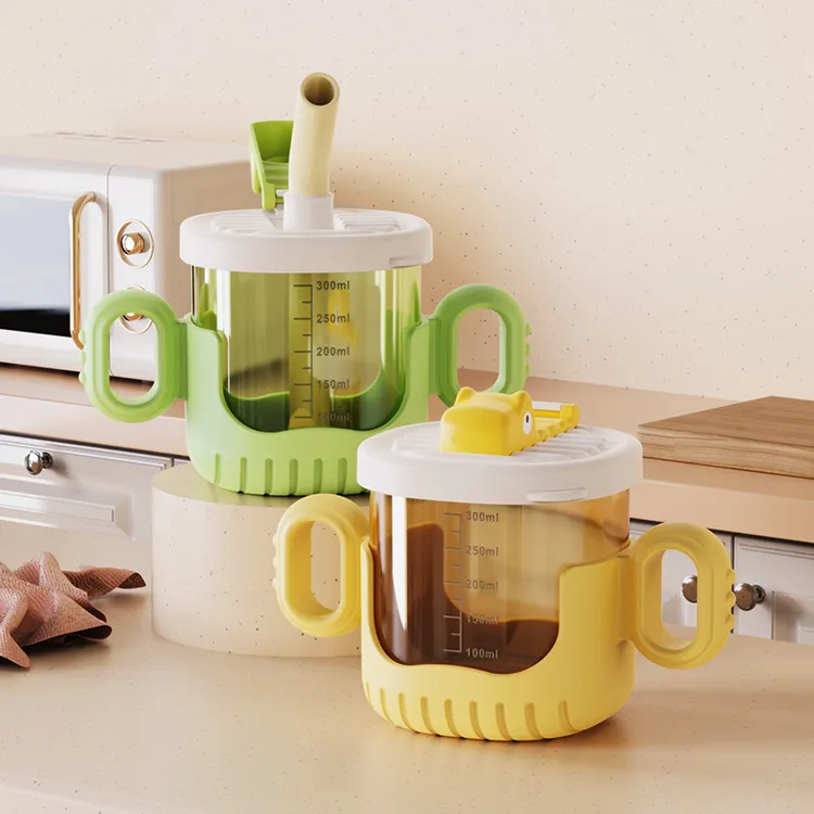 儿童直饮大容量可爱儿童节多功能吸管杯宝宝直饮杯耐热喝粥辅食杯