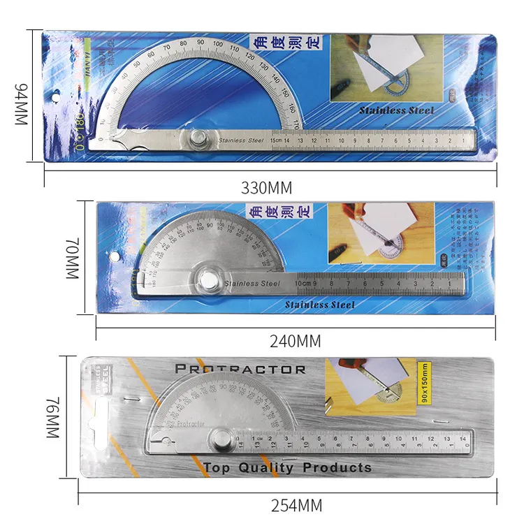 量角器 角度尺 分度规 不锈钢角度规 角尺180度半圆 木工角尺14cm