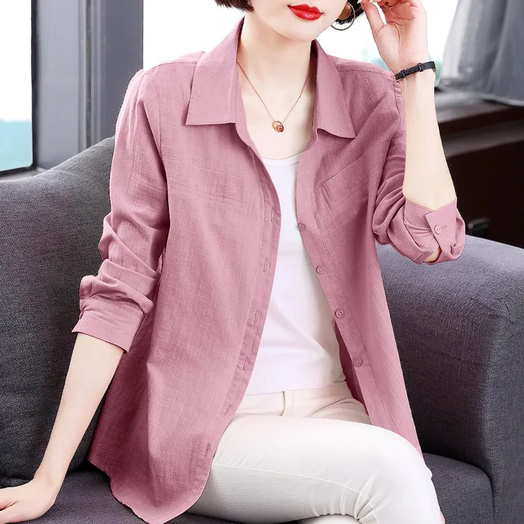 纯棉衬衫薄款女装夏款2025年新款潮款大码中长款宽松洋气衬衣纯色