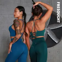 FRESOUGHT完美曲线运动文胸高领绑带健身训练显背部线条高能感