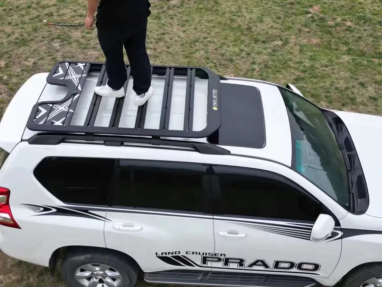 福特探险者车顶拓展平台行李架户外露营改装 可折叠爬梯侧帐