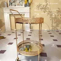 轻奢多用途餐车家居客厅茶几边几收纳摆件多功能万向刹车轮工艺品