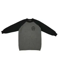 【贝贝专属】（拼接黑灰针织）2024新款时尚百搭圆领针织毛衣宽松