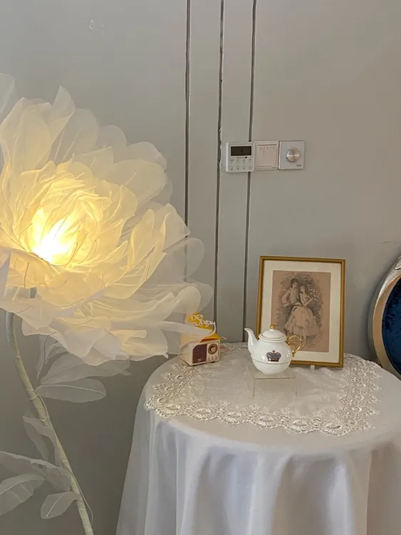 (成品)落地真丝纱包落地摆件花布艺小清新卧室展示柜摆台新年摆件