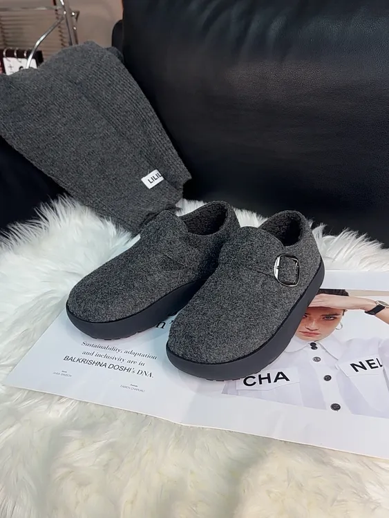 复古厚底加绒保暖勃肯鞋女2024秋冬新款时尚小个子女款增高勃肯鞋