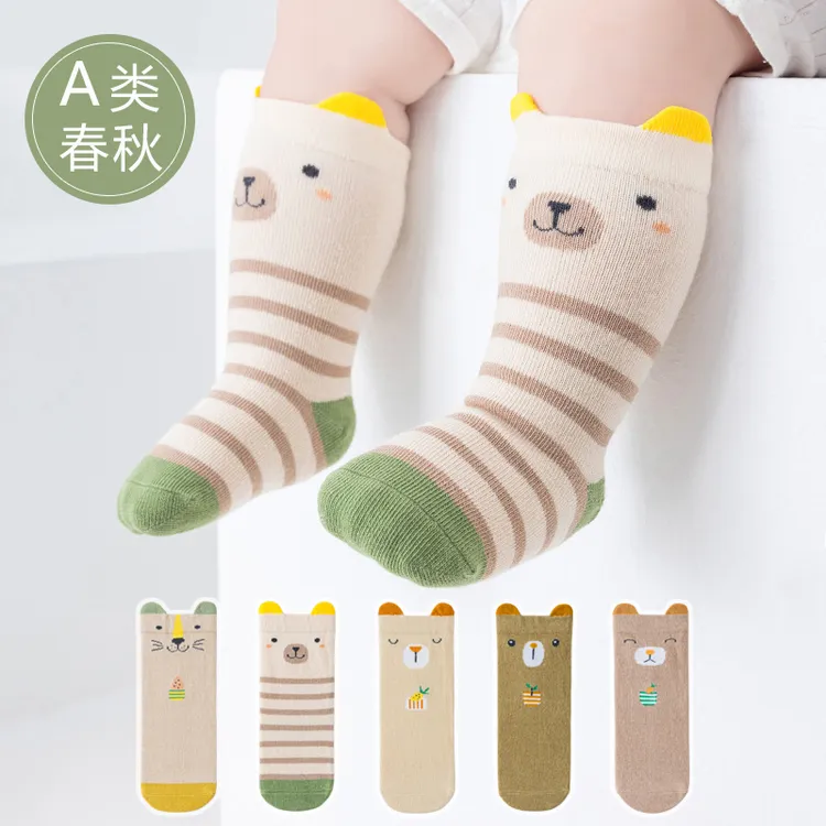 婴儿袜子春秋季秋冬款棉袜初生宝宝中长筒新生儿婴幼儿0-3个月1岁