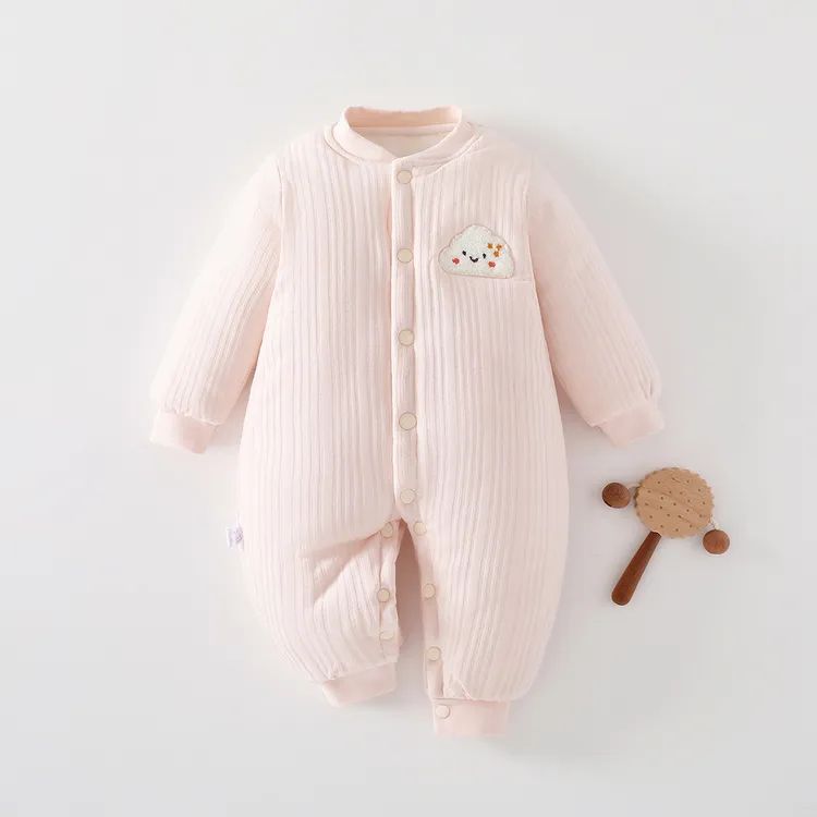 婴儿夹棉连体衣服宝宝加厚加棉秋冬服装新生儿棉服哈衣保暖纯棉
